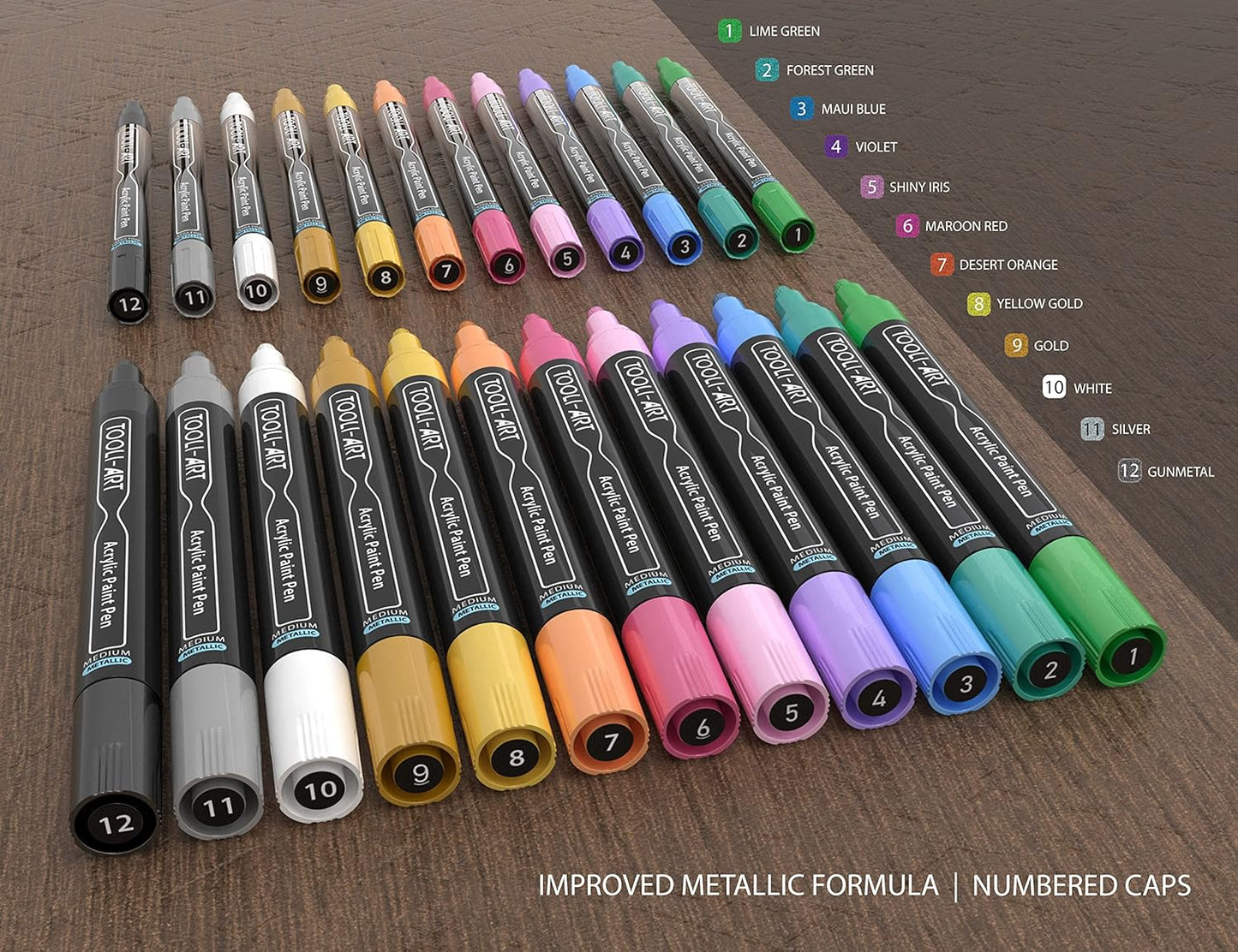 Acrylstifte-Set für Steinmalerei, Metallisch, METALLISCH