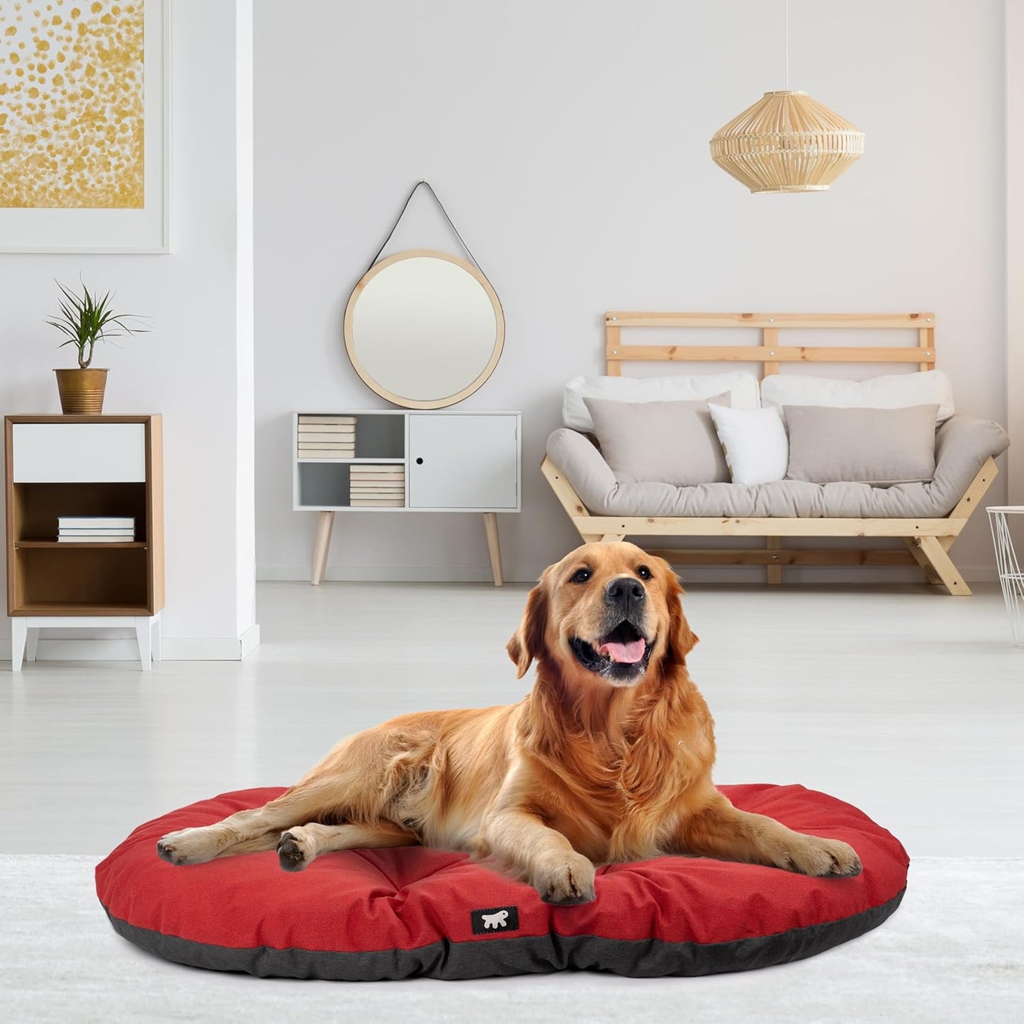 Hundebett Relax mit weicher Polsterung, waschbar, Baumwolle L 100 x B 63 x H 5 cm Rot