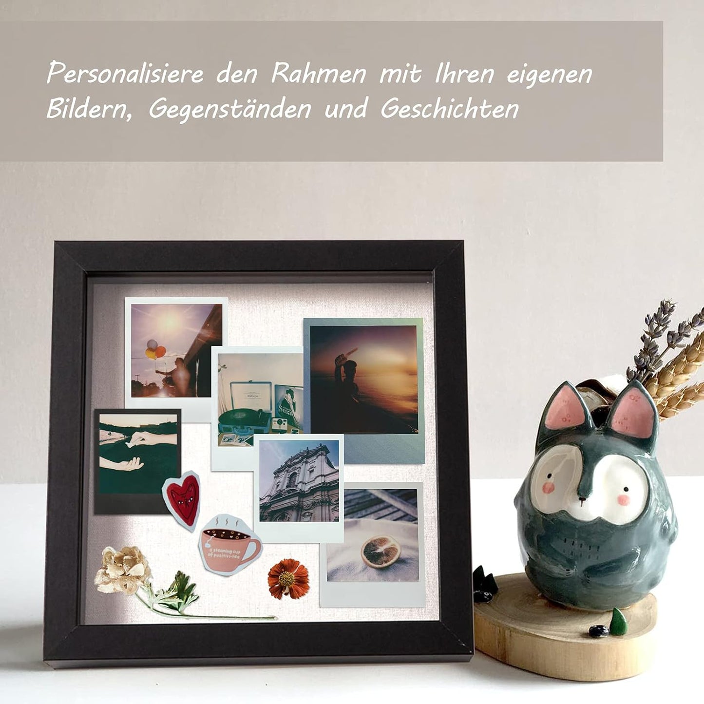 3D-Objektrahmen, Schwarz 28x28cm 1er