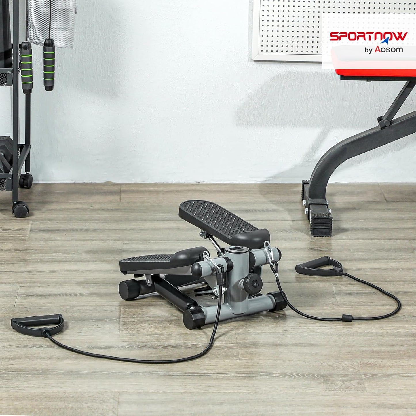 Mini-Stepper mit Power Ropes und LCD-Display
