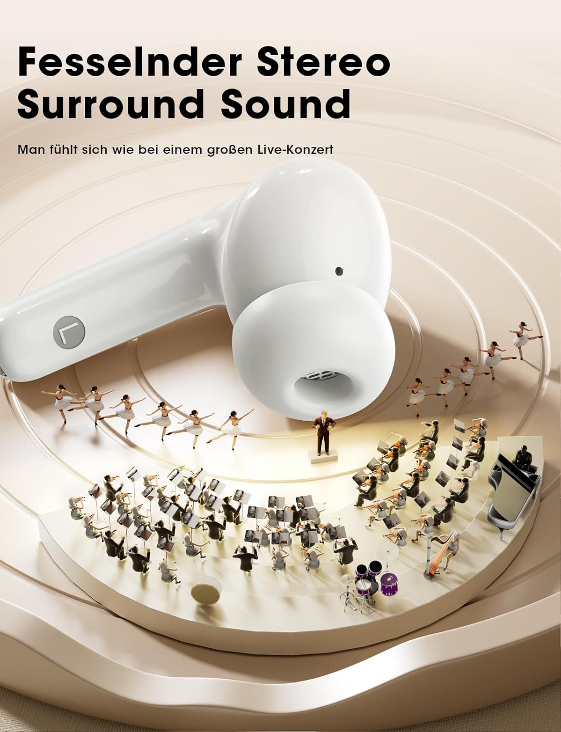 Kabellose In-Ear Kopfhörer mit Noise Cancelling, Rosa