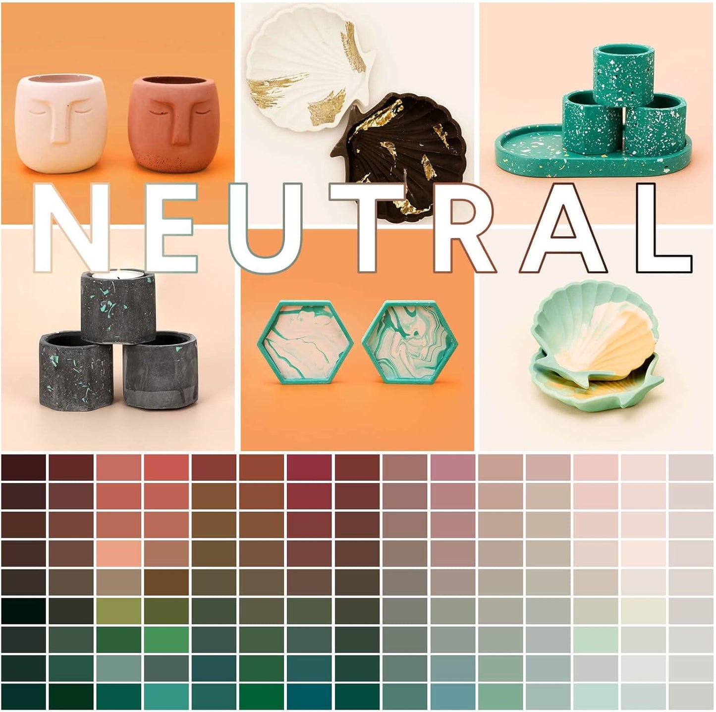 Jesmonite & Terrazzo Starterkit Gesichtstopf-Set, Neutrale Farben Gesichtstopf-Set