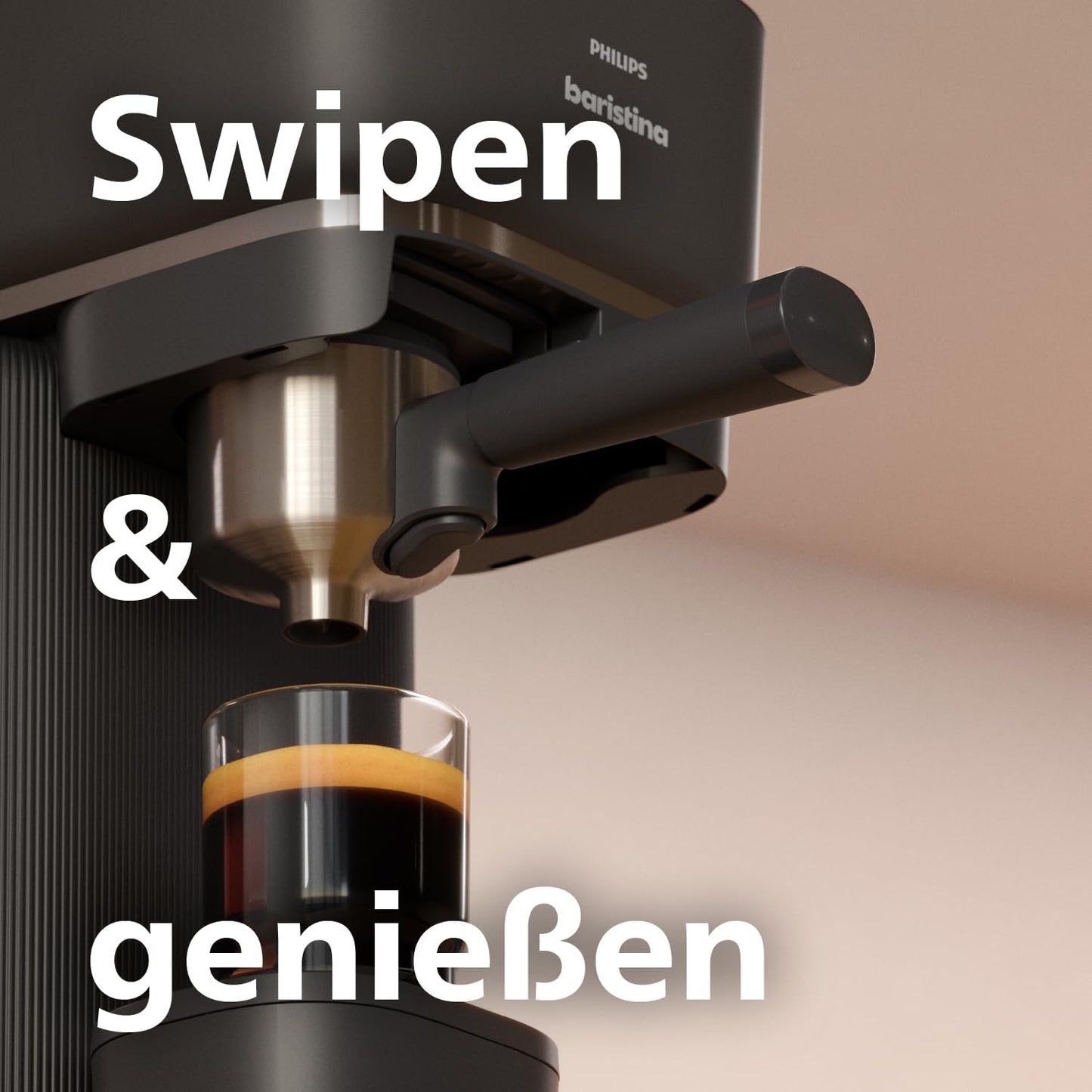 Baristina BAR300/60 mit Siebträger und Mahlwerk, Schwarzgrau mit Schwarzem Siebträger