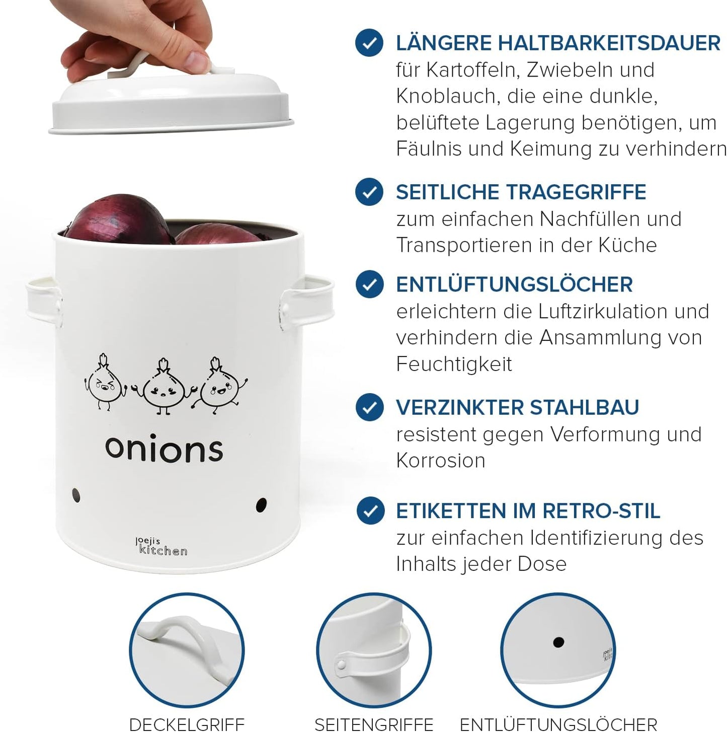 3er-Set Kartoffel-Zwiebel-Knoblauch Aufbewahrung