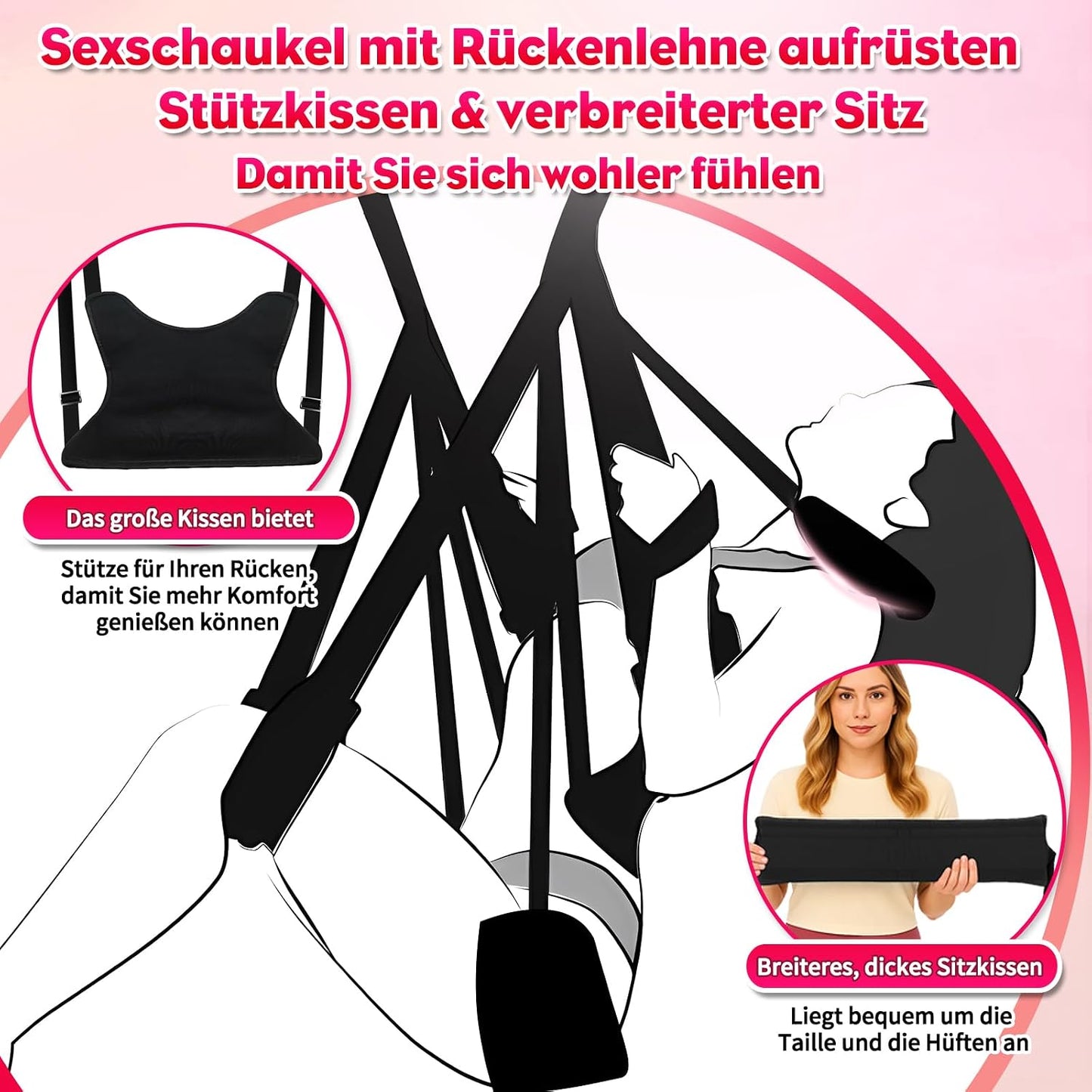 Liebesschaukel für Paare, extra gepolstert, 360kg belastbar