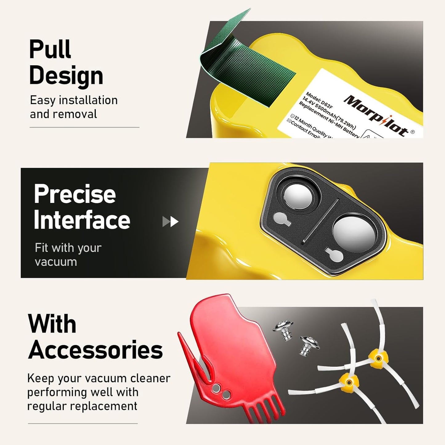 Ersatzakku für iRobot Roomba 500er-, 600er-, 700er- & 800er-Serie, 5500mAh