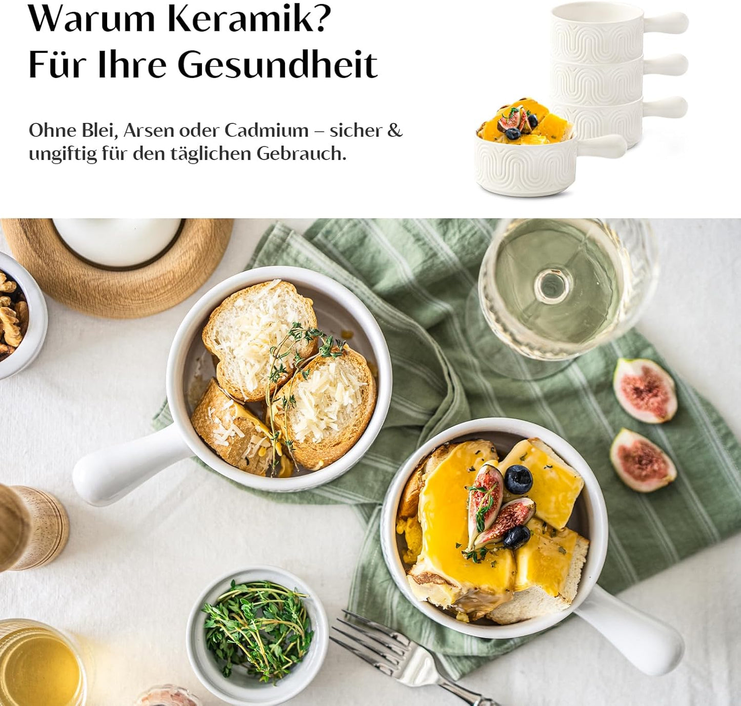 Suppenschüssel-Set mit Griff, 18oz