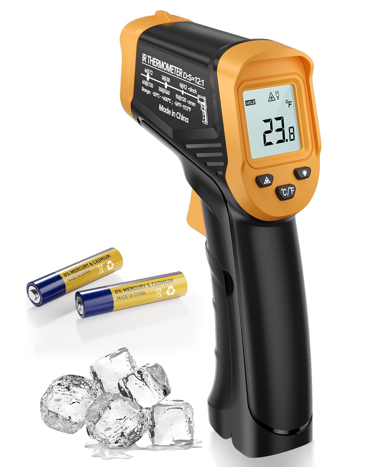 Digitales Infrarotthermometer mit Laser, 600°C Grundausführung
