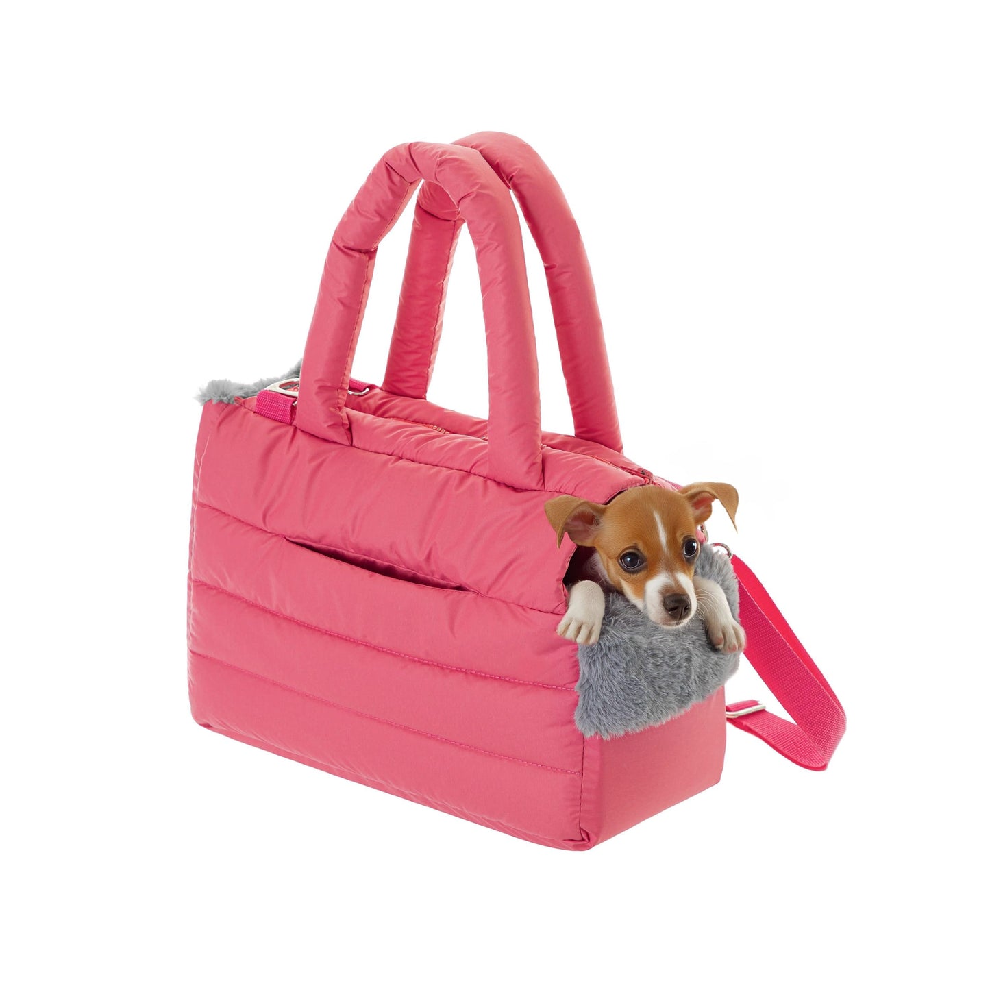 Hundetragetasche für kleine und mittlere Haustiere, S - L 36 x B 17 x H 24 cm HIMBEERFARBEN