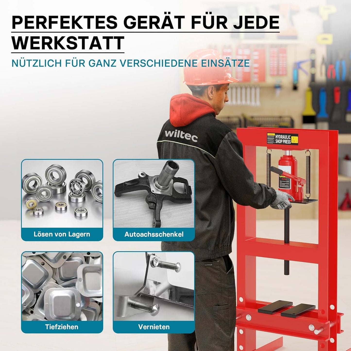 Hydraulikpresse, 6 t rot