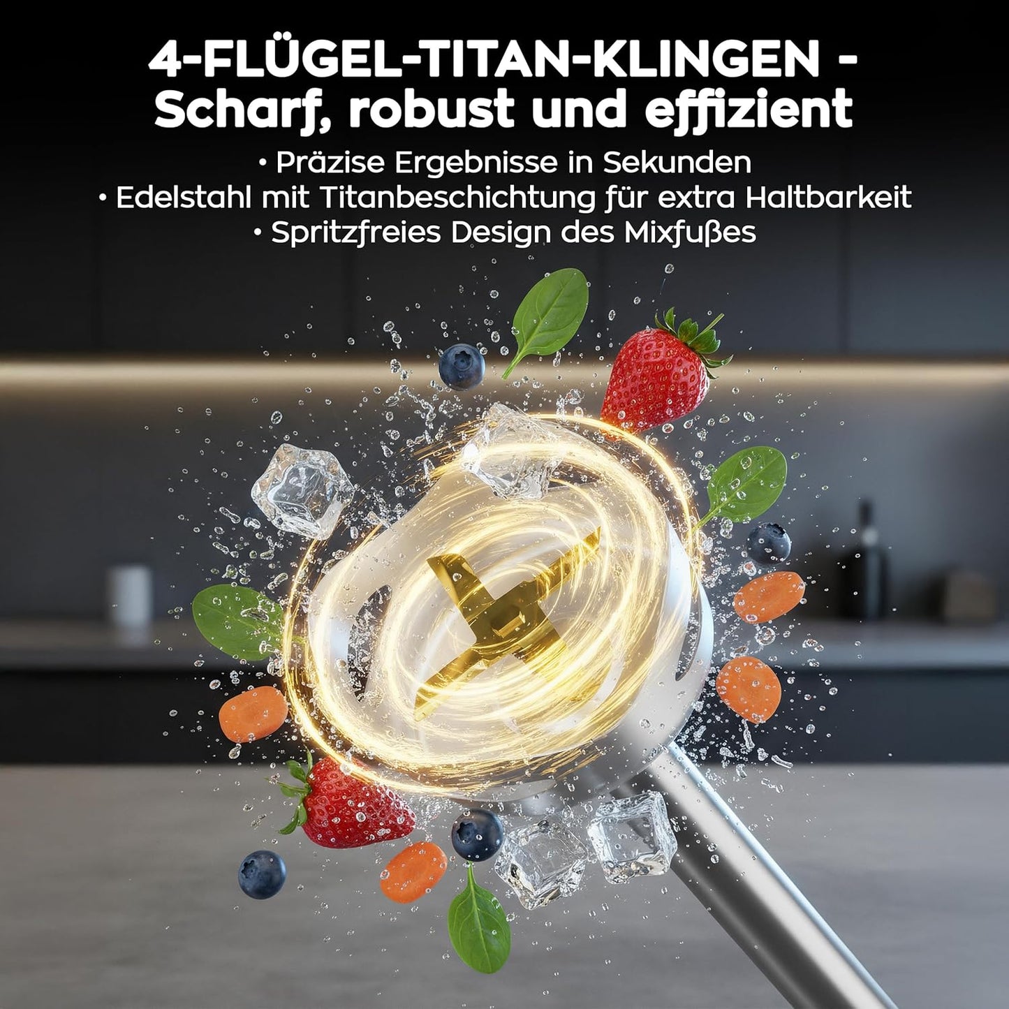 Stabmixer-Set mit 8 Funktionen (1500W)