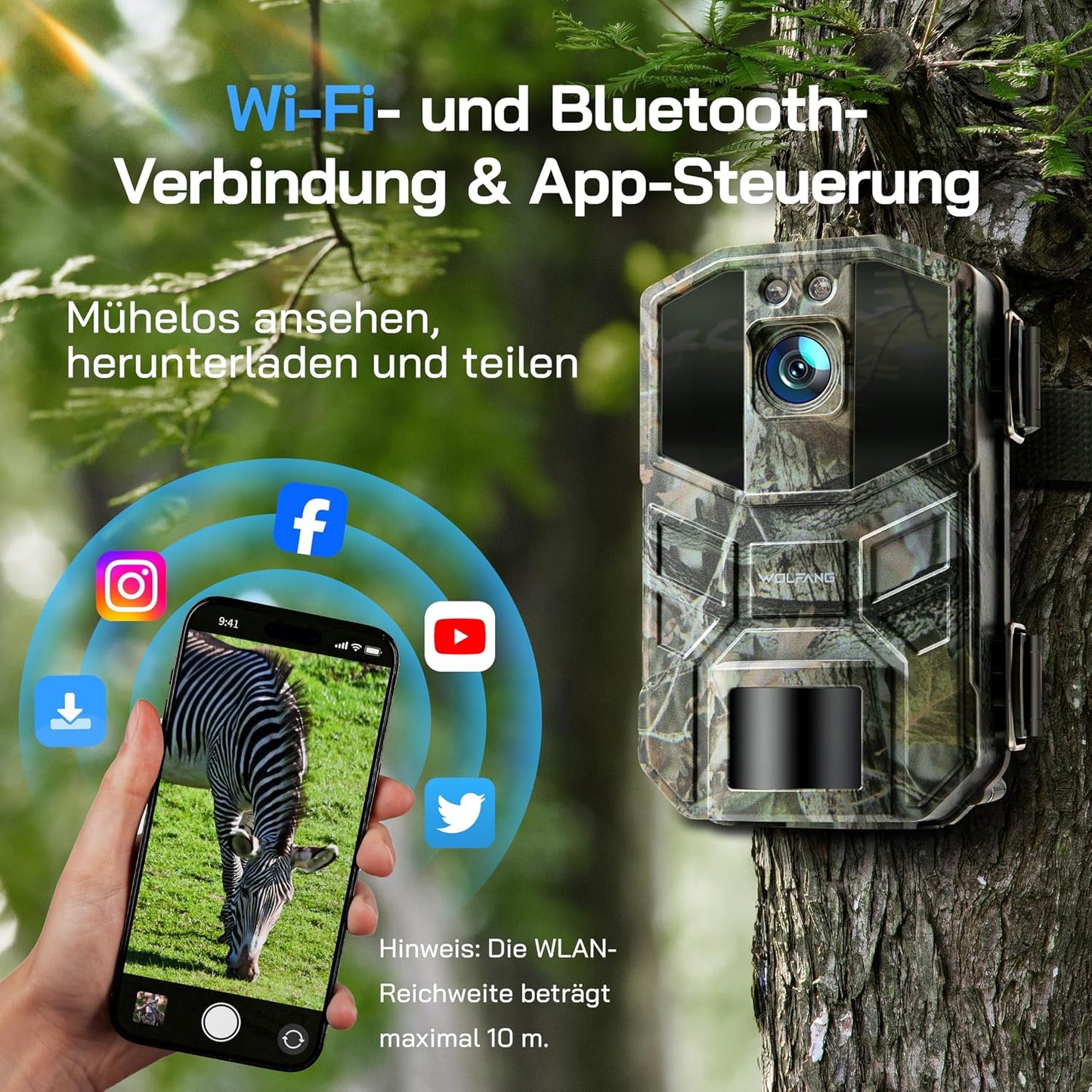 Wildkamera 4K mit Nachtsicht und Bewegungssensor