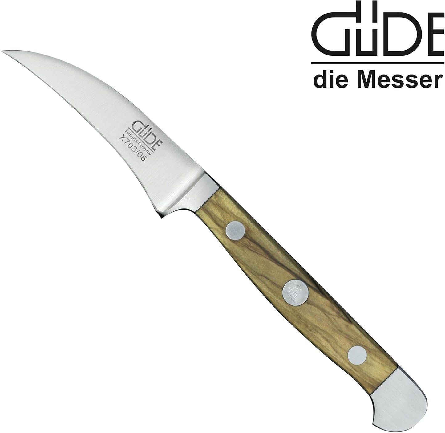 Güde Alpha Olive Schälmesser, silber