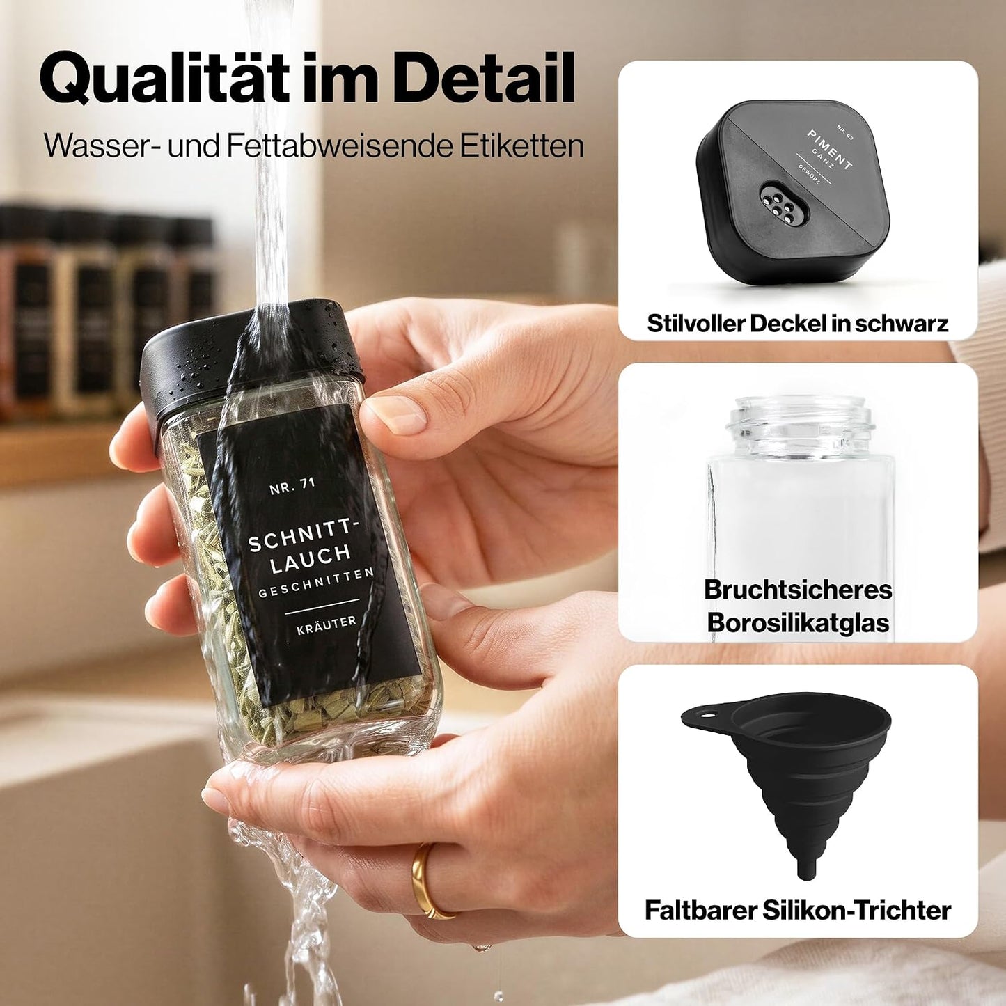 Gewürzgläser-Set, EH-SJSQU-FBL