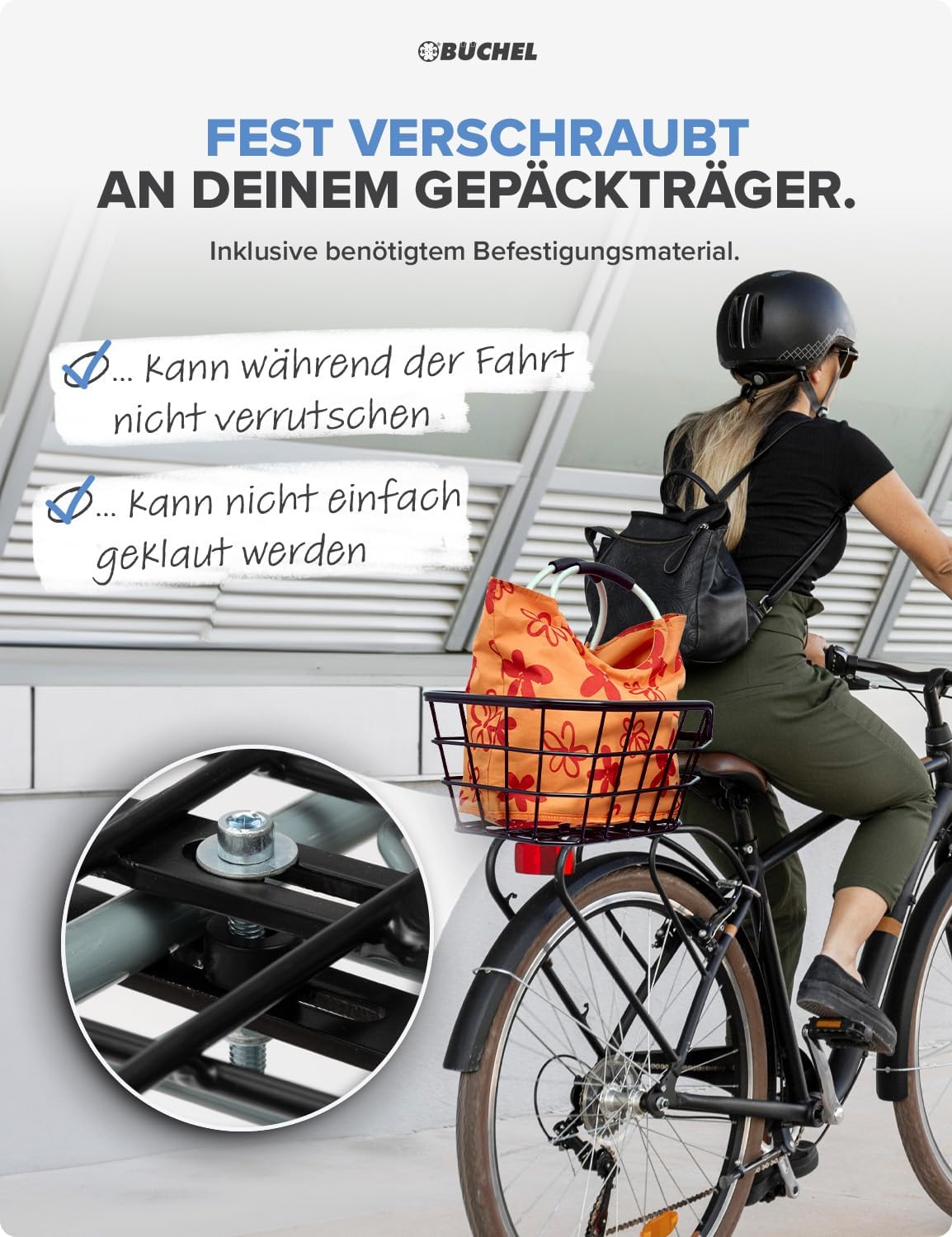 Fahrradkorb Jumbo inkl. Befestigungsmaterial