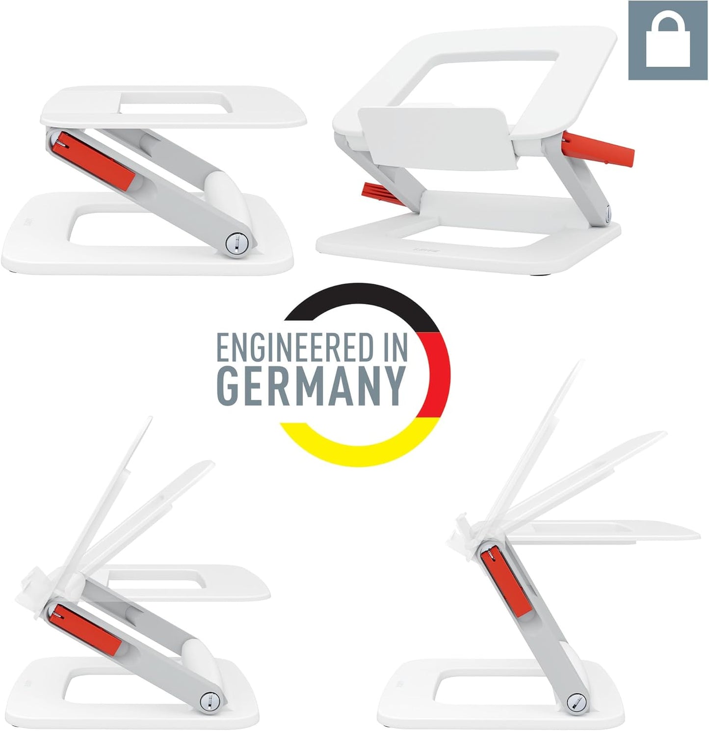 Ergo Multi-Winkel Laptopständer, Multi-Winkel Weiss