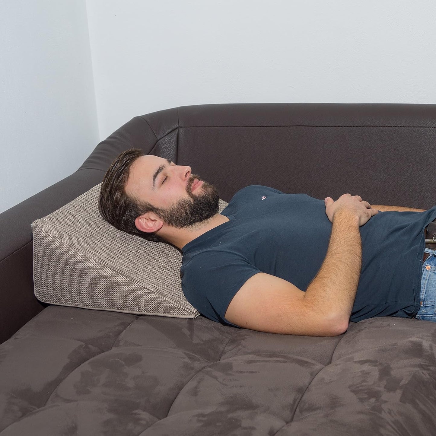 Keilkissen für Bett & Couch, Hellbraun