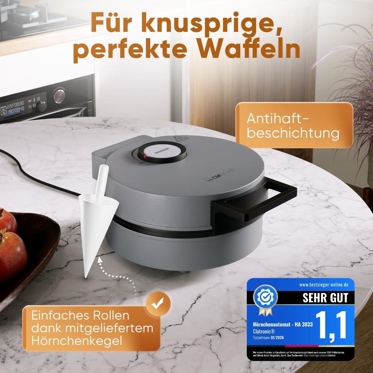 Hörncheneisen mit Antihaftbeschichtung, Silber