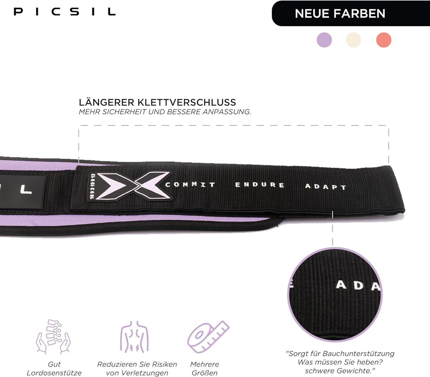 Lendengürtel zum Gewichtheben, L Amethyst