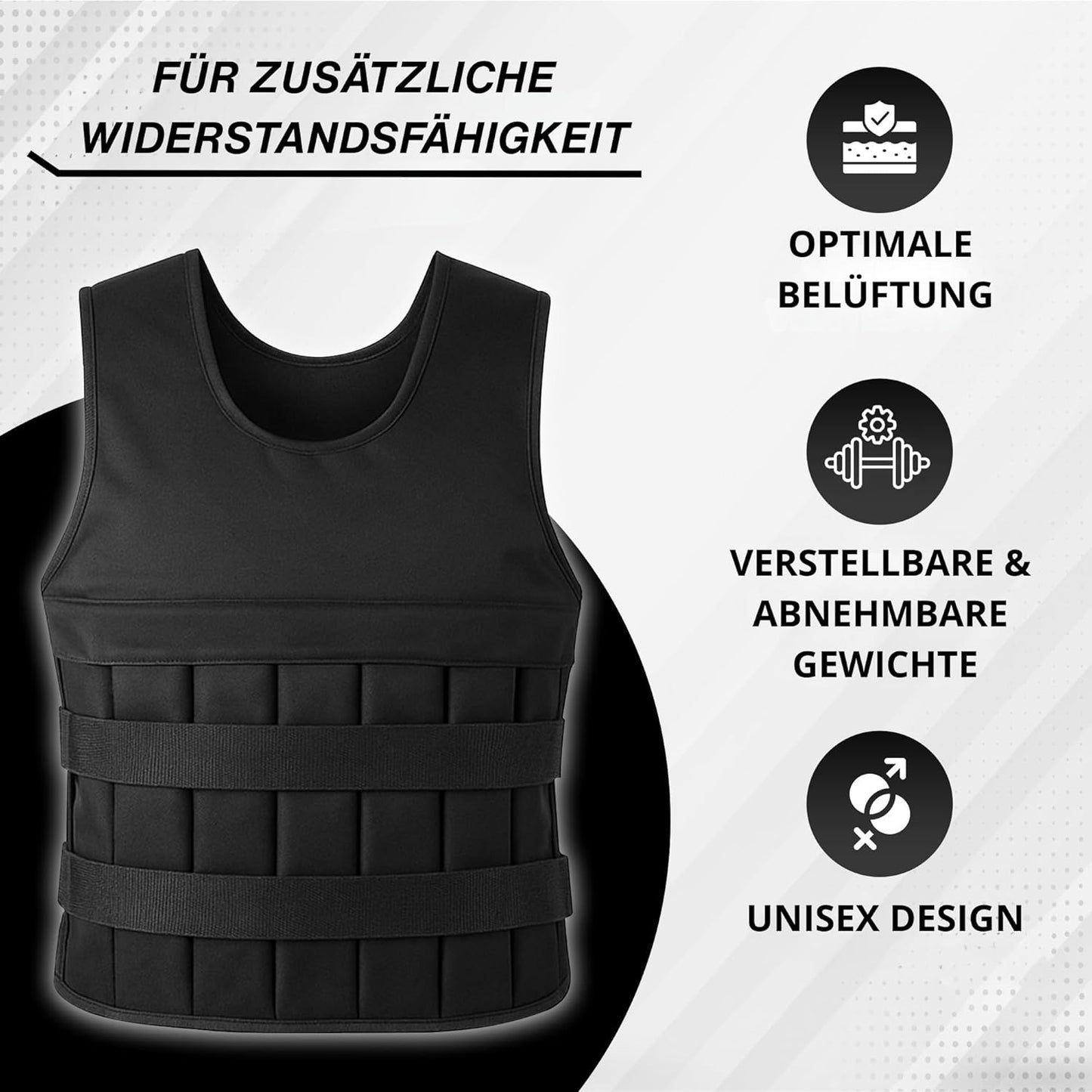 Gewichtsweste für Krafttraining, 20 Kilogramm