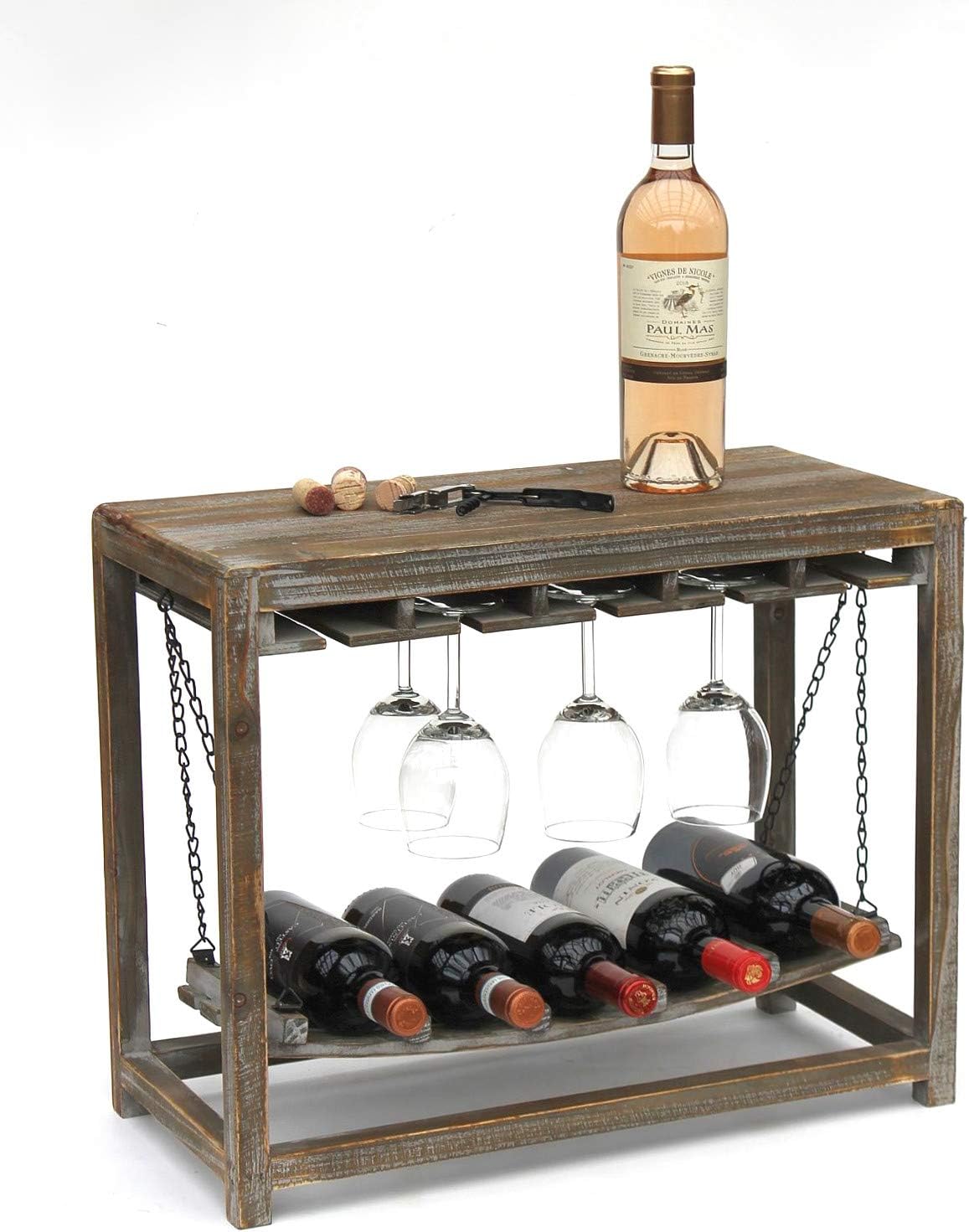 Weinregal mit Ablage und Glashalter