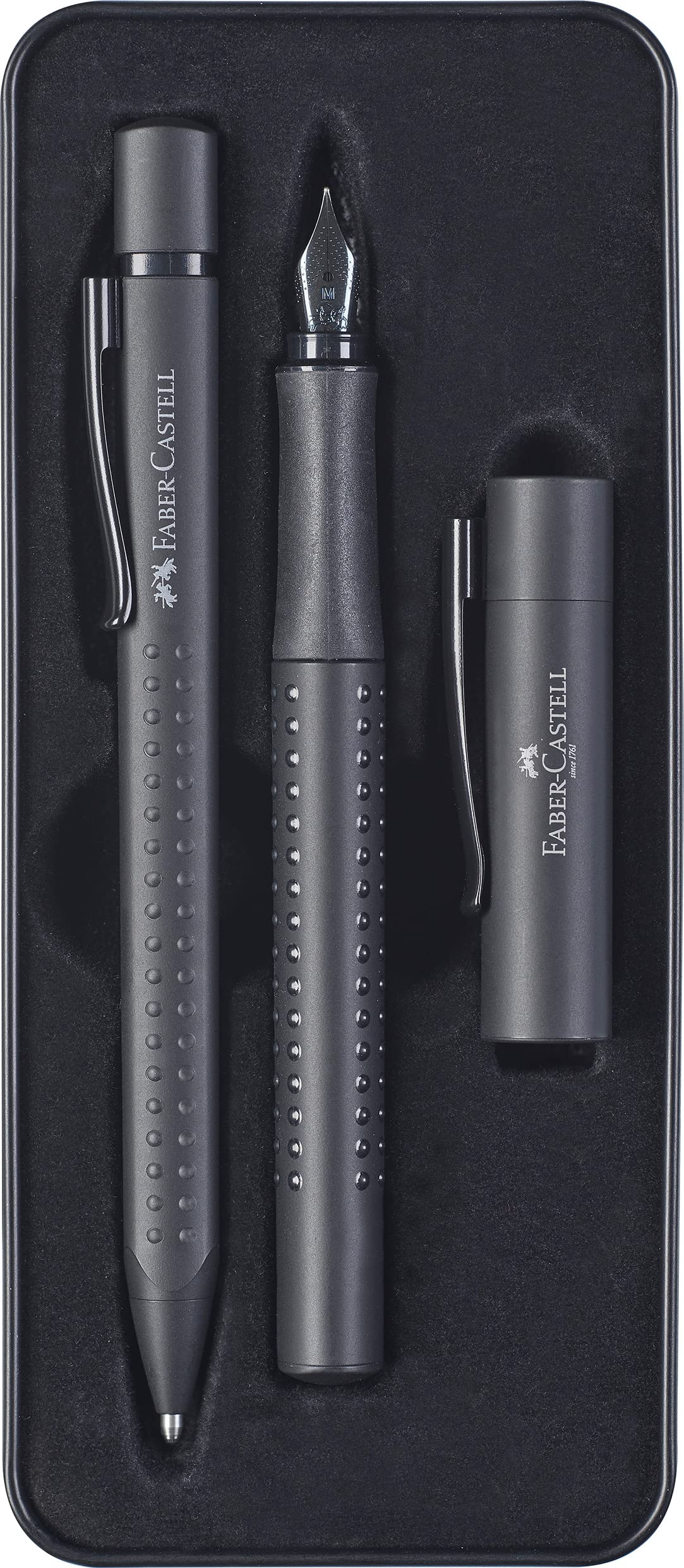 Grip Edition Füller M + Kugelschreiber all black, Set, Geschenkset Schwarz