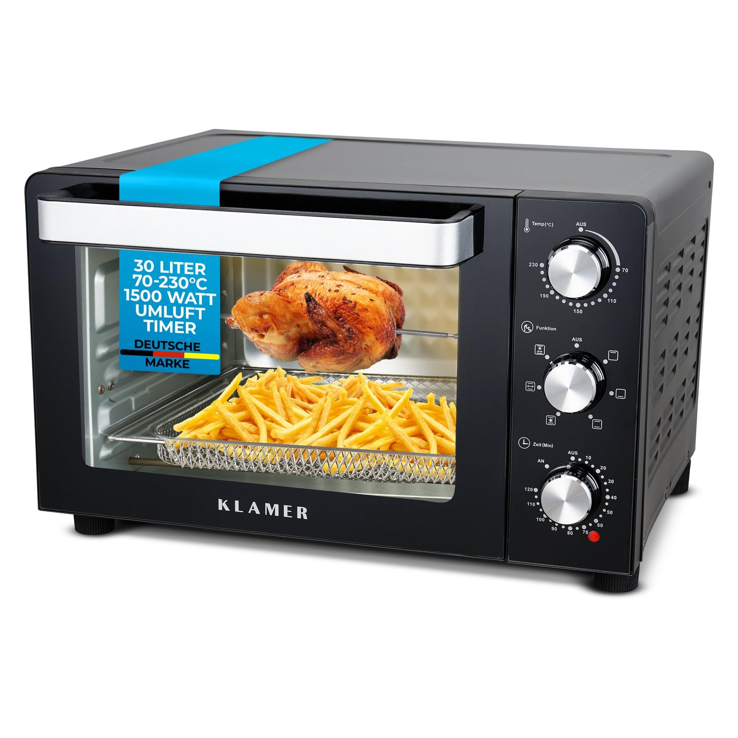 Minibackofen mit Umluft & Drehspiess