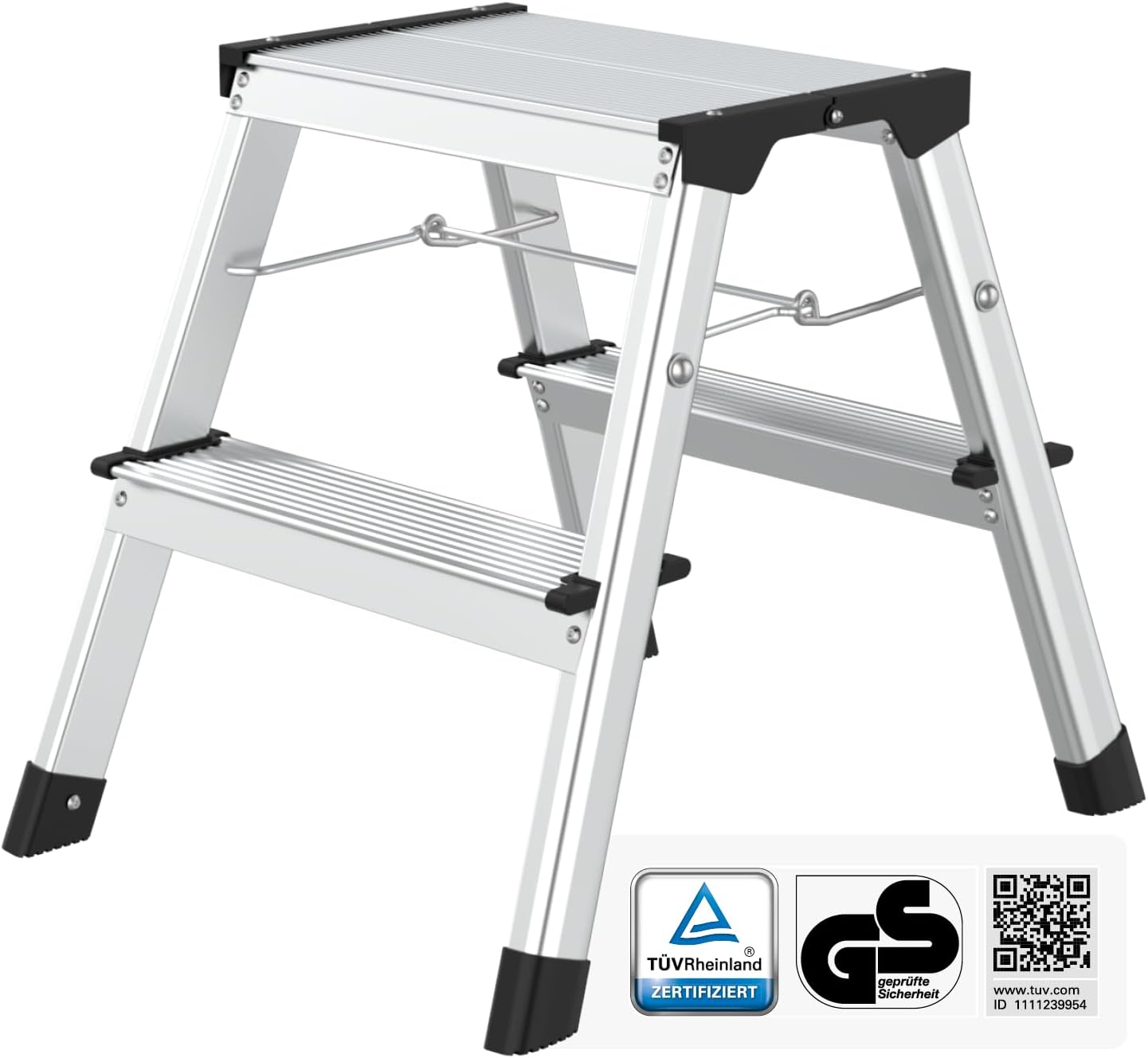 Aluminium Tritt Hocker, 2 x 2 Stufen