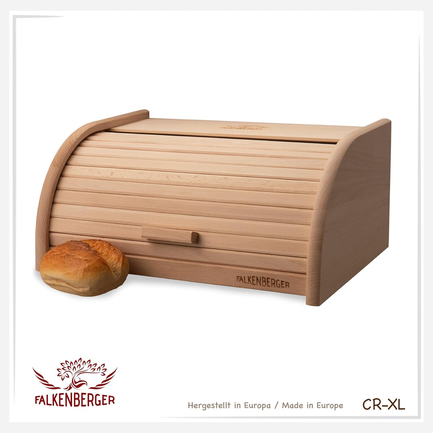 Brotkasten mit Roll-Deckel, Natur XL