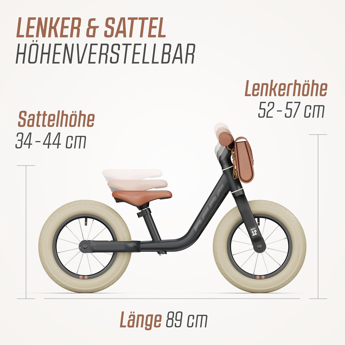 Laufrad Moov, Retro Schwarz