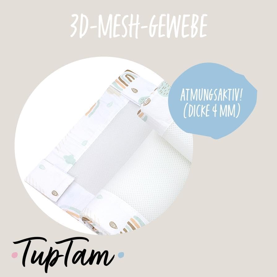 2er Pack Gitterstäbe Schutznetz für Babybett, ca. 128 x 30 cm (für Babybett 140x70) Regenbogen Wolken