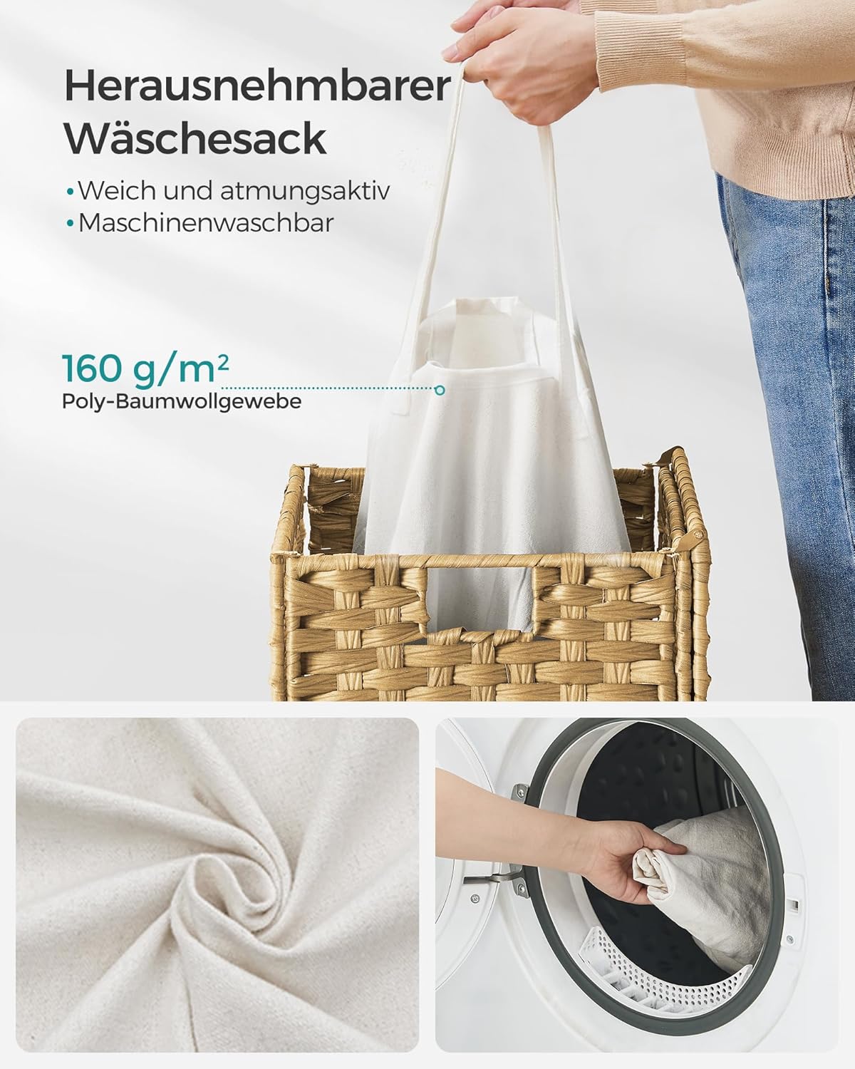Wäschekorb LCB51NL, Pastellgelb 90 L