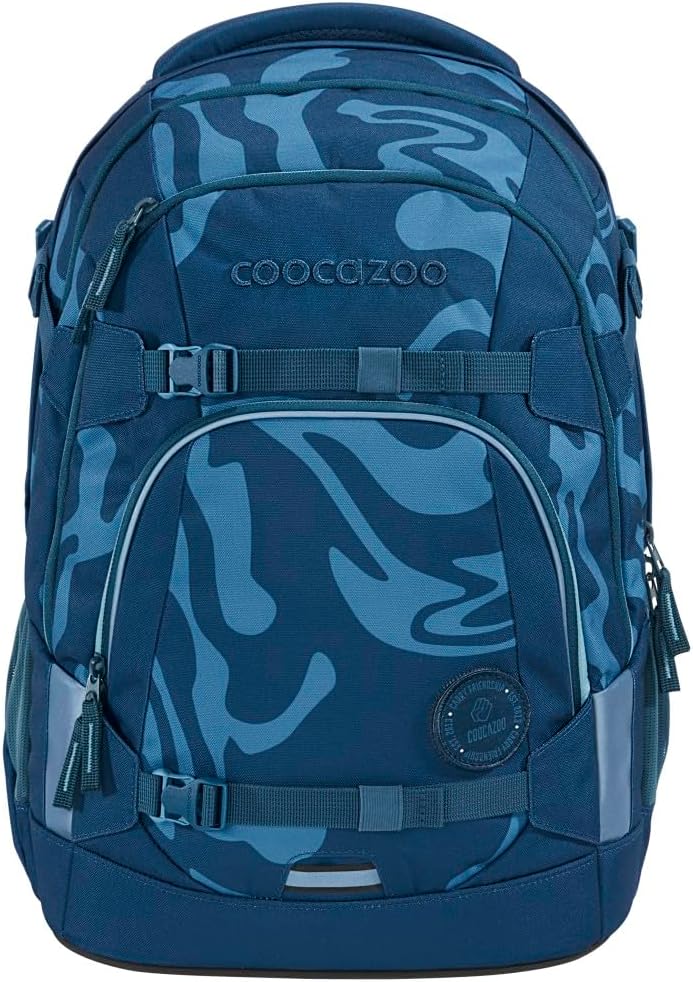 Schulrucksack-Set MATE (3-teilig) mit Mäppchen, Breaking Waves - Blau