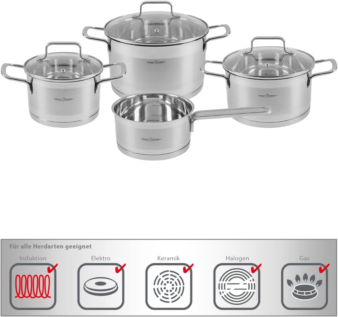 7-teiliges Induktions-Kochtopfset PC-KTS 1224, 7 teiliges Kochtopf Set, Kochtöpfe