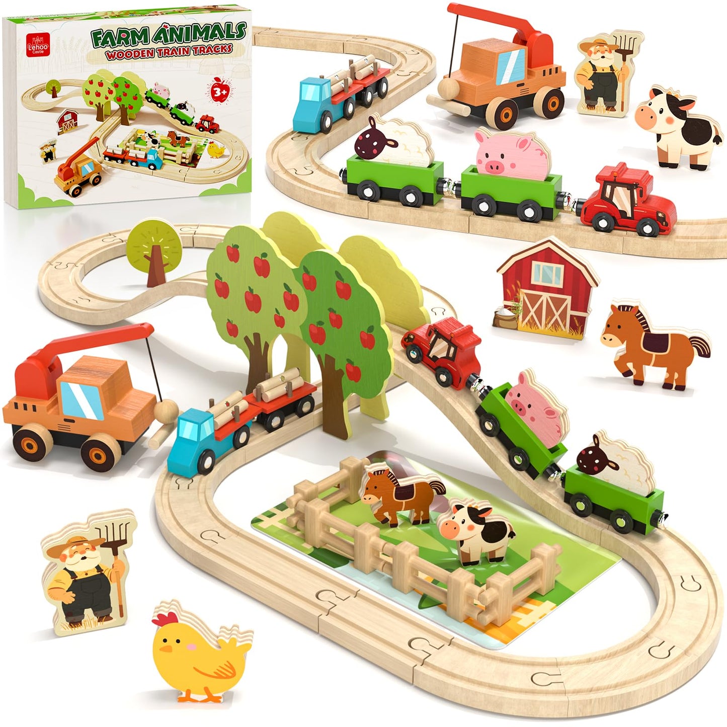Holzeisenbahn Bauernhof-Spielset, Nutztiere