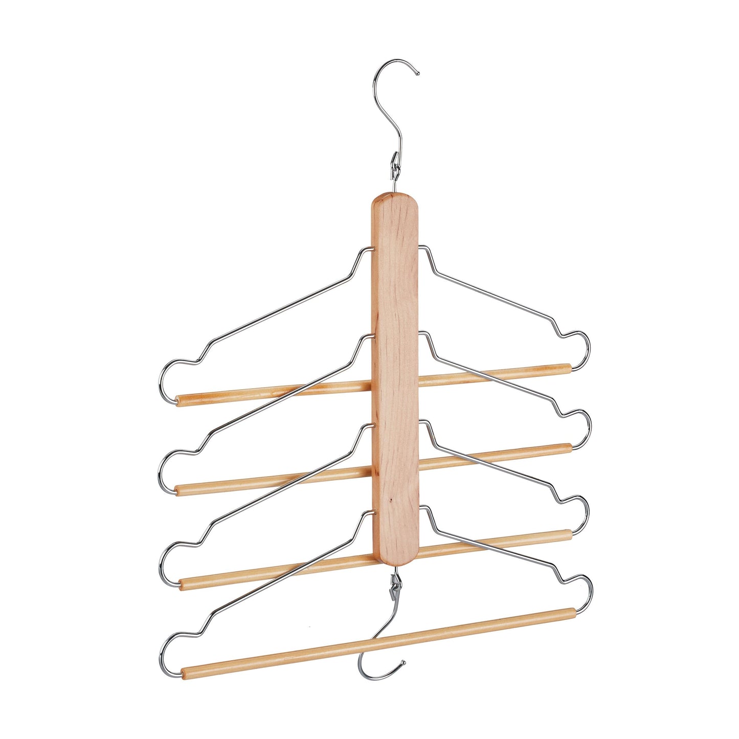 Kleiderbügel mit 4 Bügel, 1 Natur/Silber 49 x 42,5 x 2,5 cm