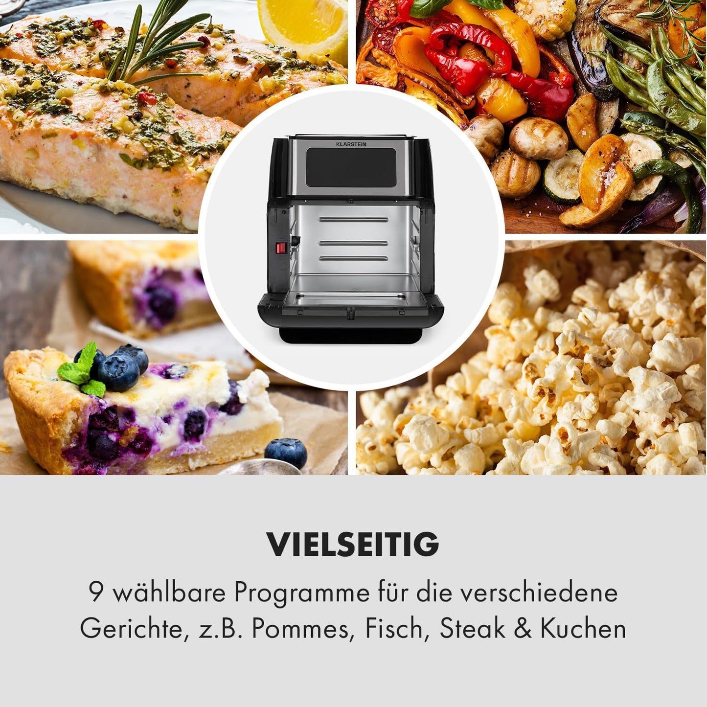 AeroVital Fry Heissluftfritteuse, Schwarz/Silber