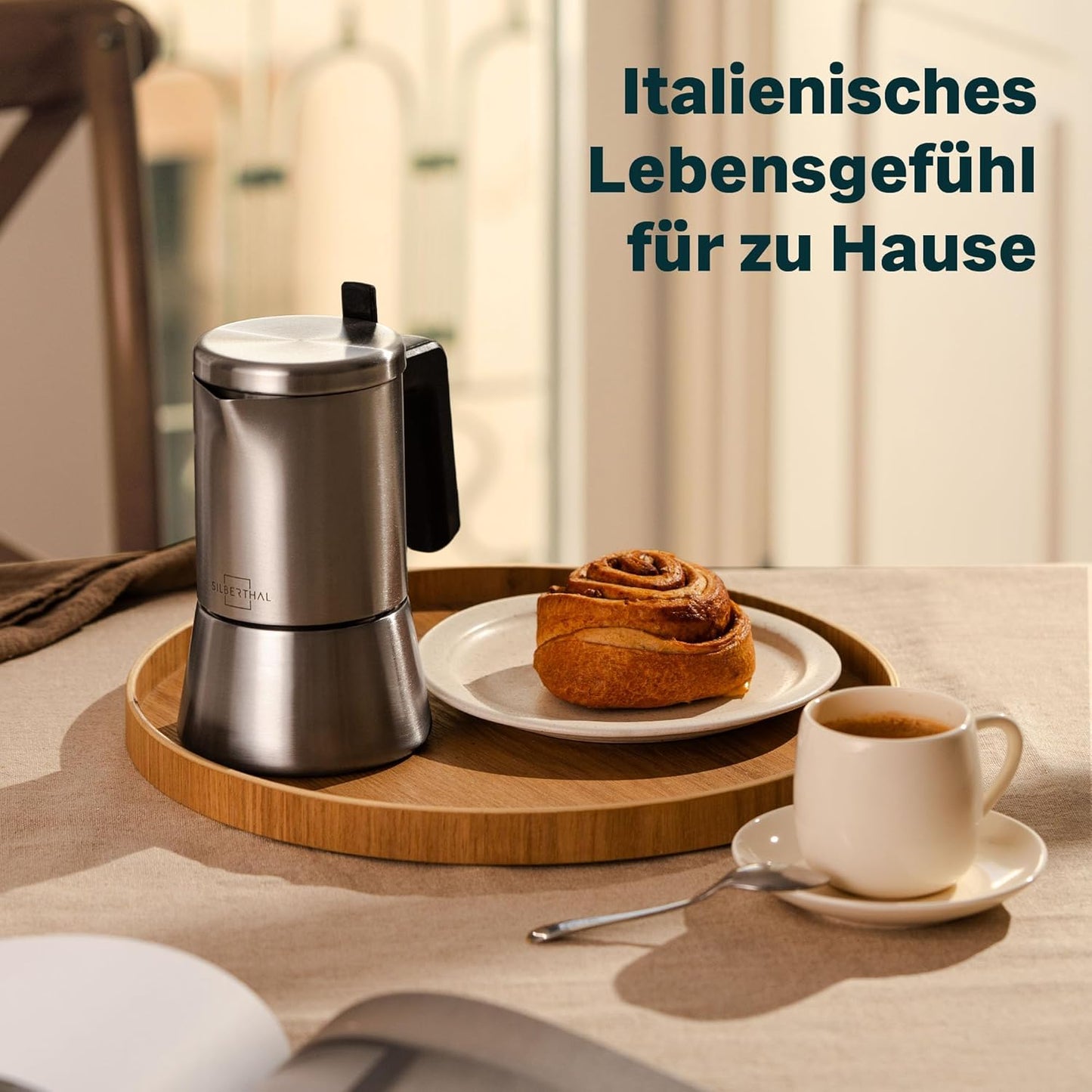 Espressokocher Komplett-Set mit Mühle, Milchaufschäumer und Kaffeedose, Spar-set Espresso Komplett- 4er Set