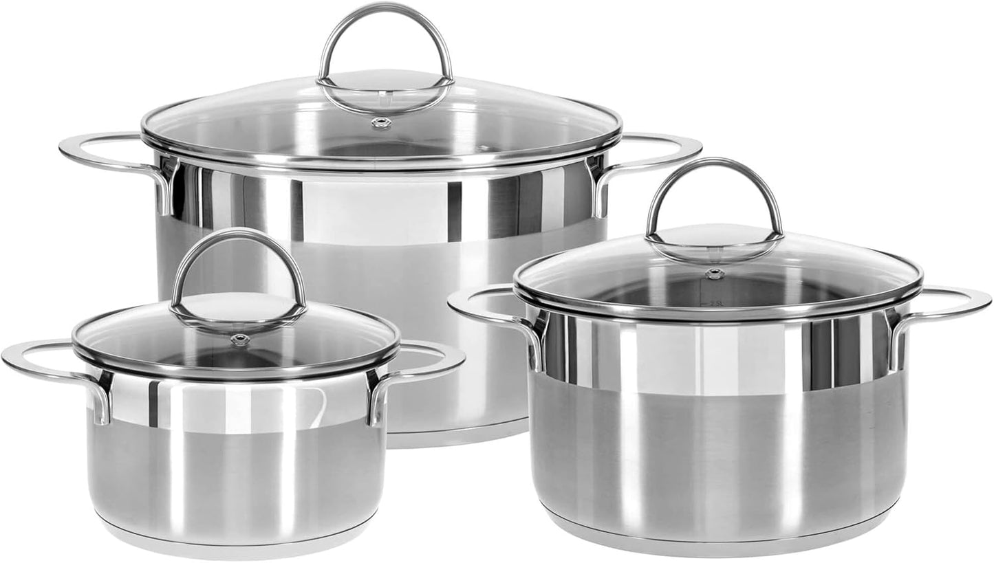3-teiliges Topfset Pro-Line Serie für Induktion, Topf-Set Ø 16 cm + Ø 20 cm + Ø 24 cm
