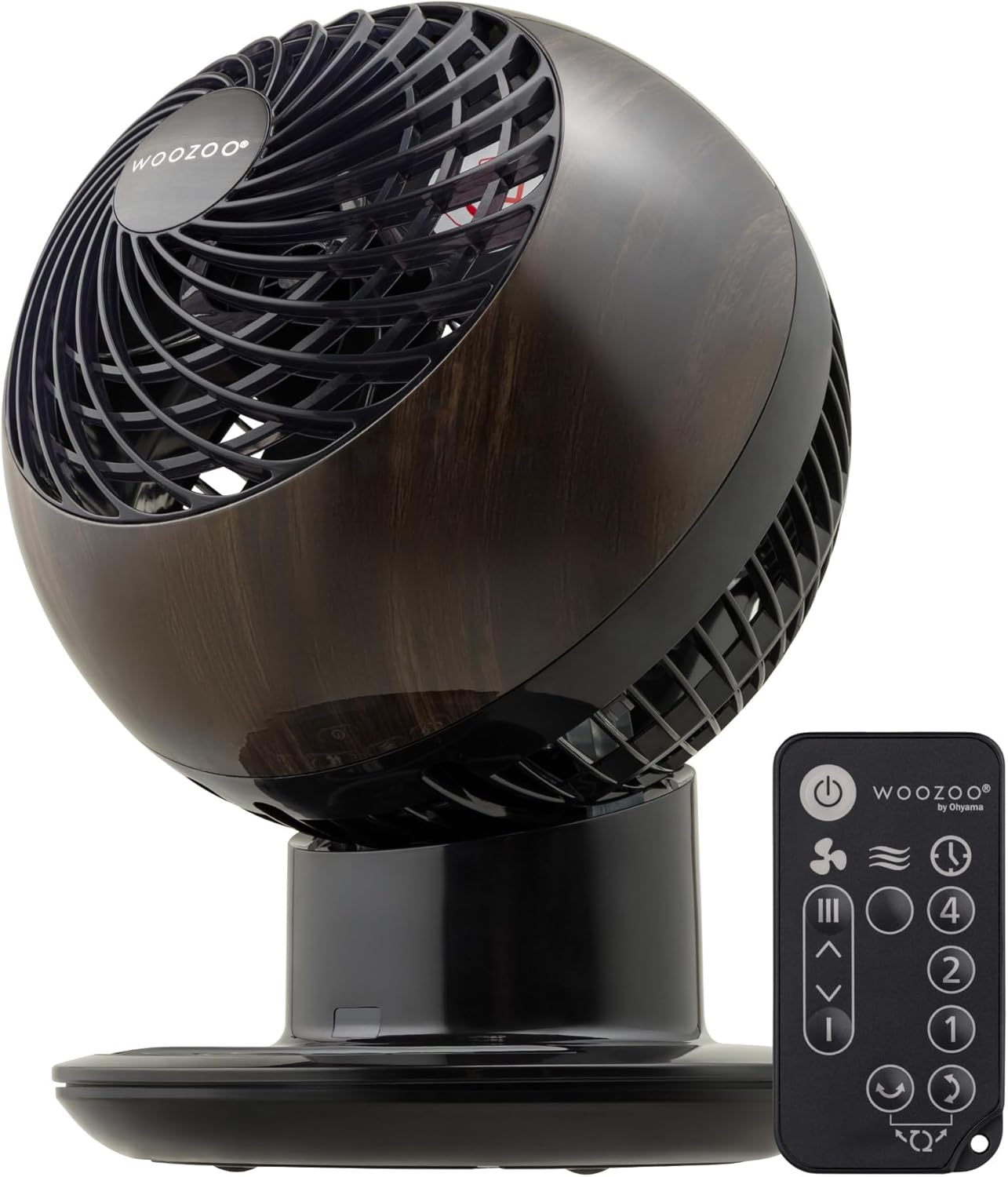 Tischventilator PCF-SC15T mit Fernbedienung, oszillierend, Schwarz Holz Fernbedienung/30m²