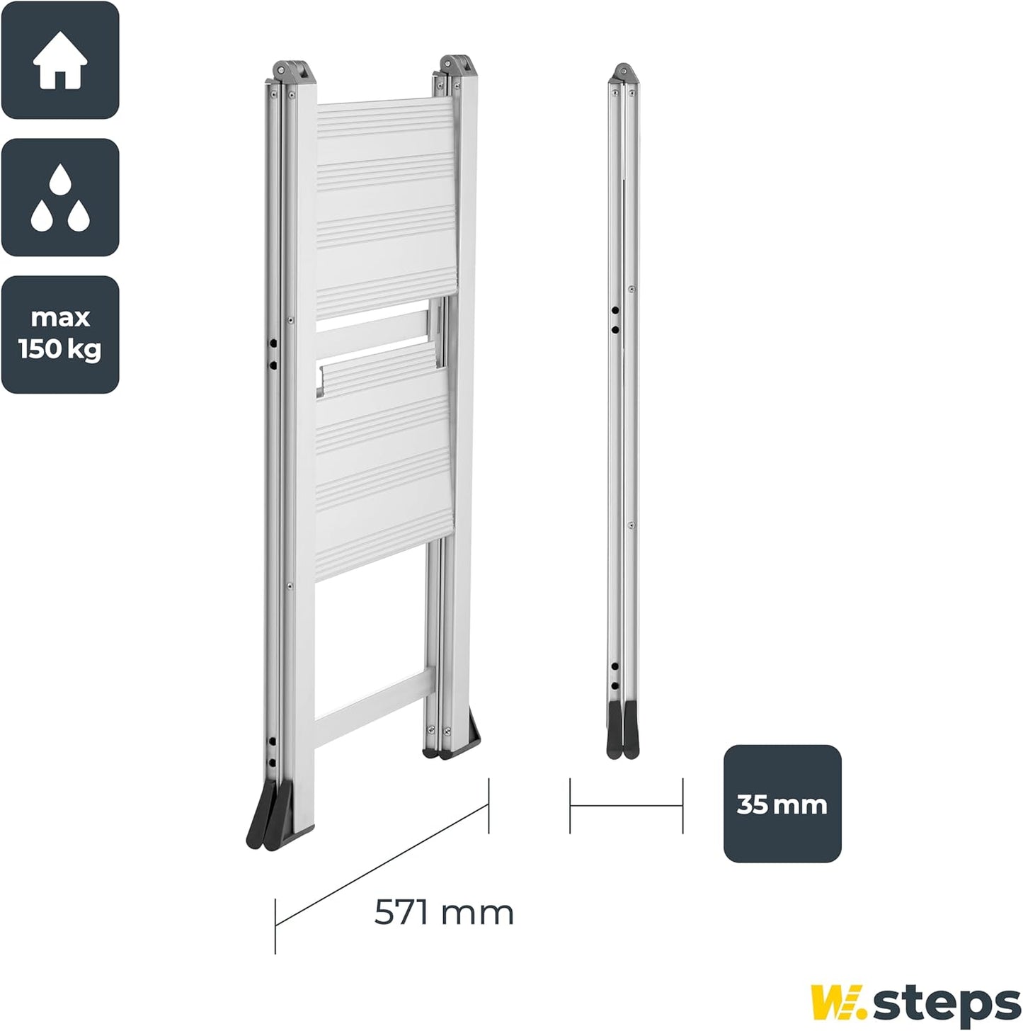 Kompakte Aluminium-Trittleiter, Aluminium Midi
