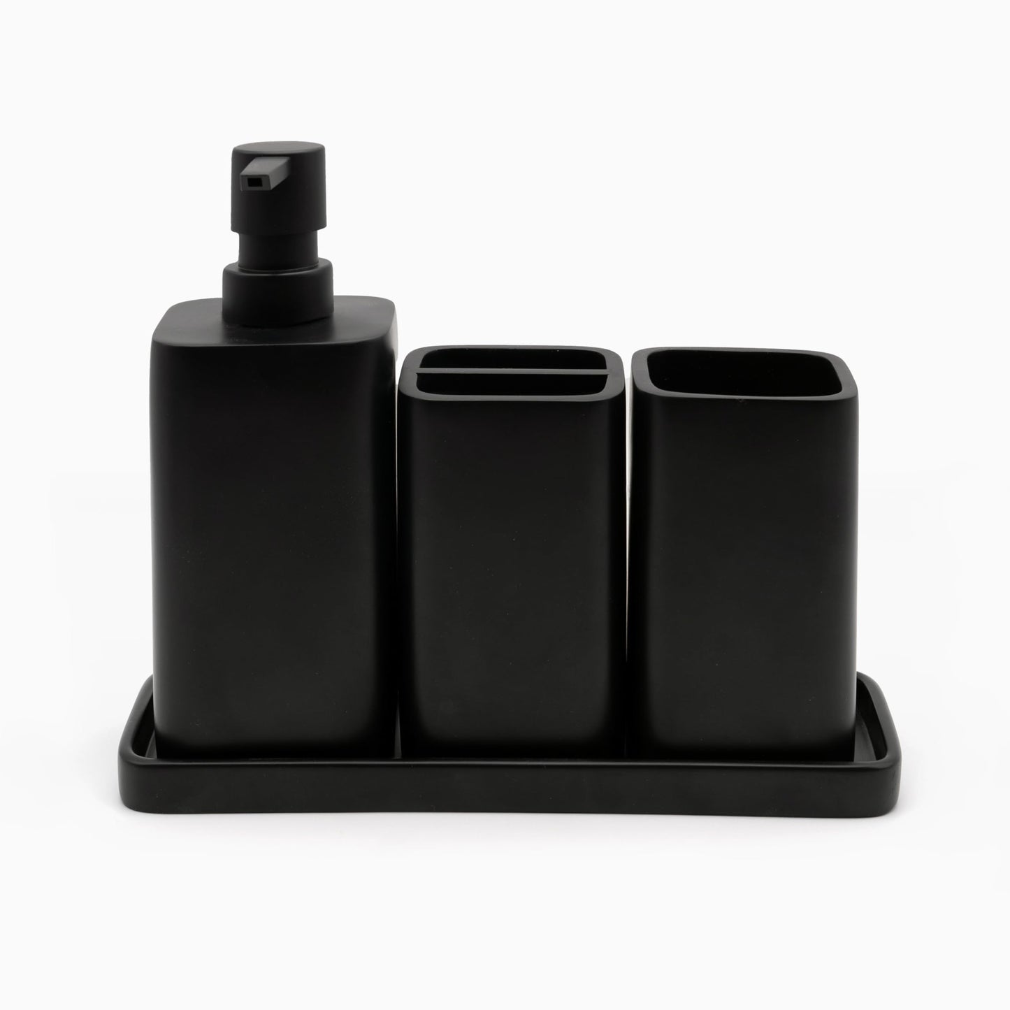 Badezimmer Organizer-Set (4-teilig), Schwarz Matte