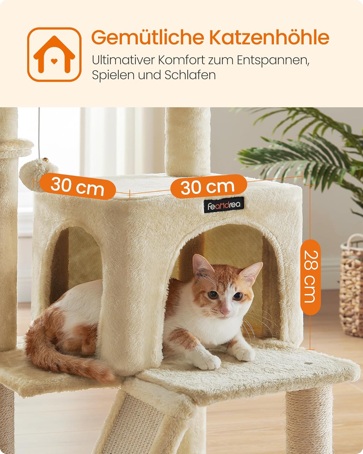 Kratzbaum PCT51M mit Plattform und Höhle, beige