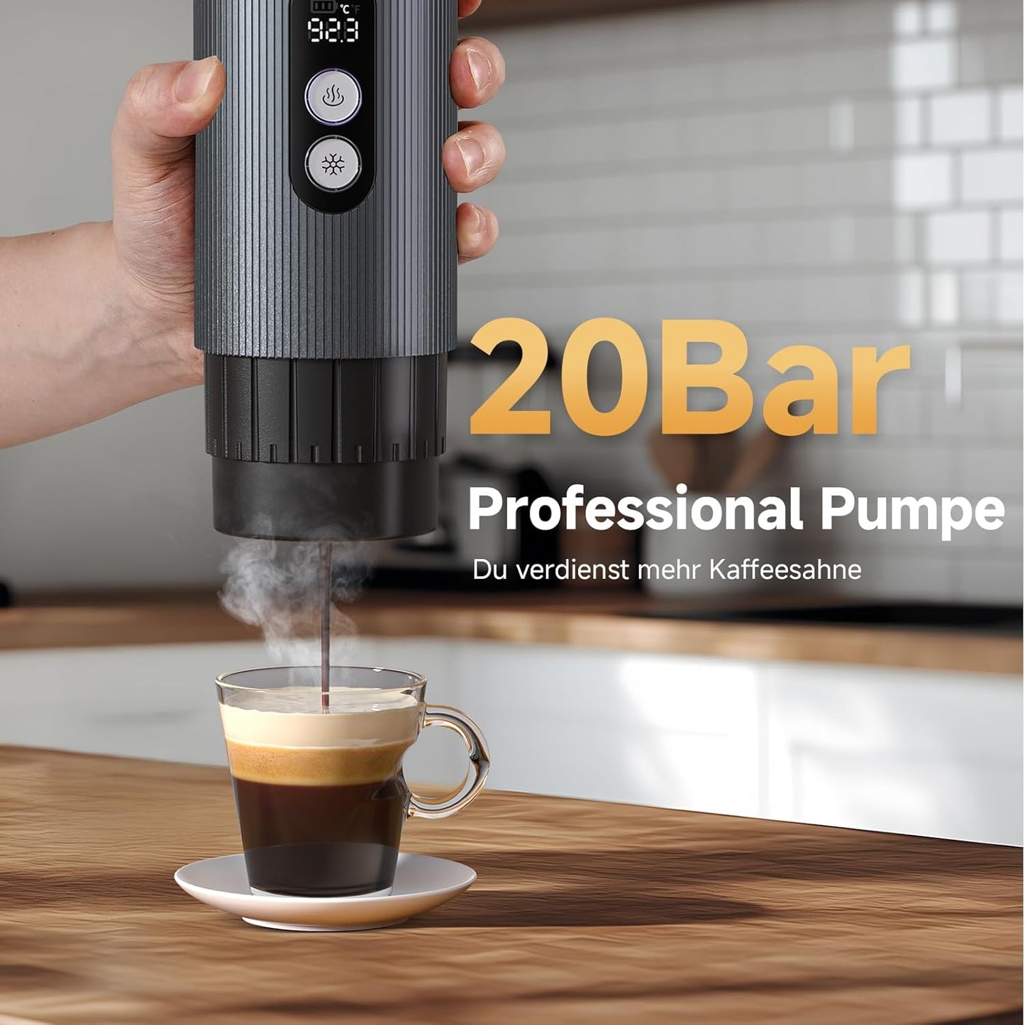 Tragbare Espressomaschine mit Akku & USB-C, Green