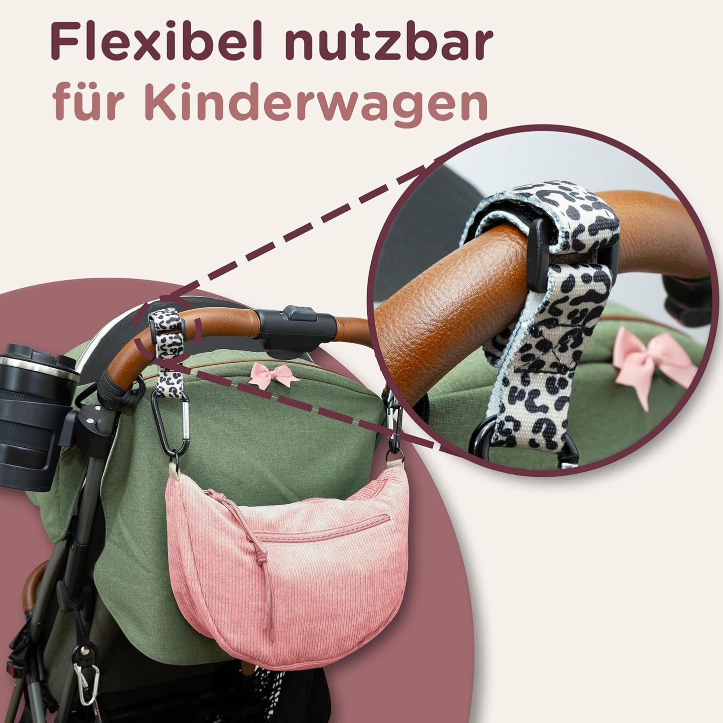 Wickeltasche Moon Bag, Pink- Moonbag M