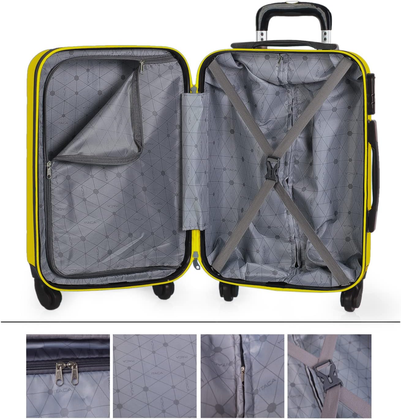 2-teiliges Reisekoffer-Set, Gelb S + M
