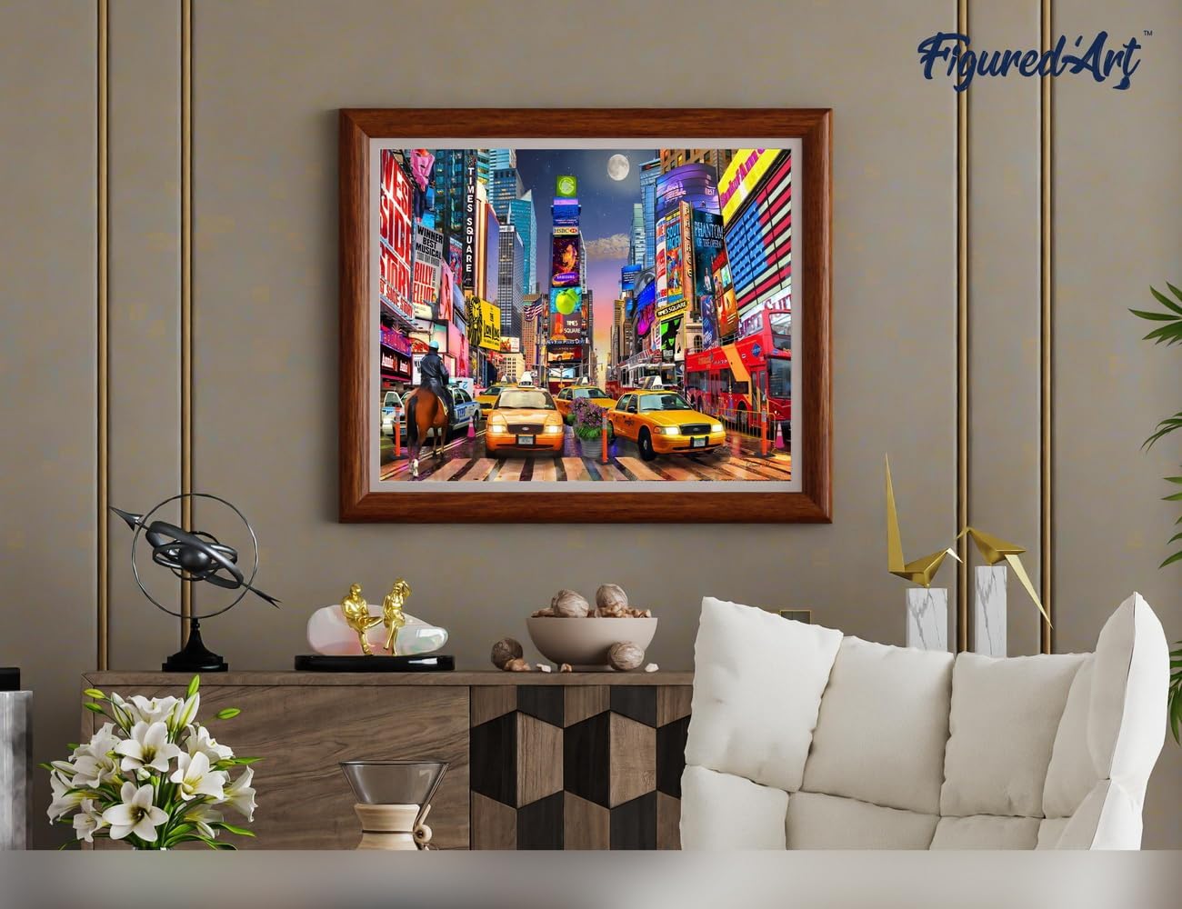Malen nach Zahlen Set mit Rahmen (40x50cm), Timesquare 40x50cm Mit Keilrahmen (nicht gespannt)
