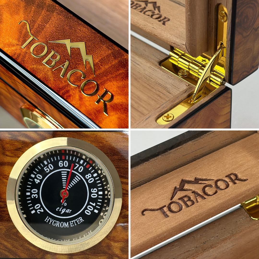 Zigarrenhumidor Set mit Zubehör & Geschenkbox, Modellnummer BD-TOB-HC01