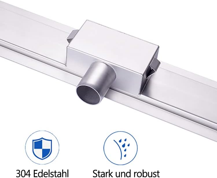 Duschrinne Komplettset mit Siphon und Haarsieb, 70 cm