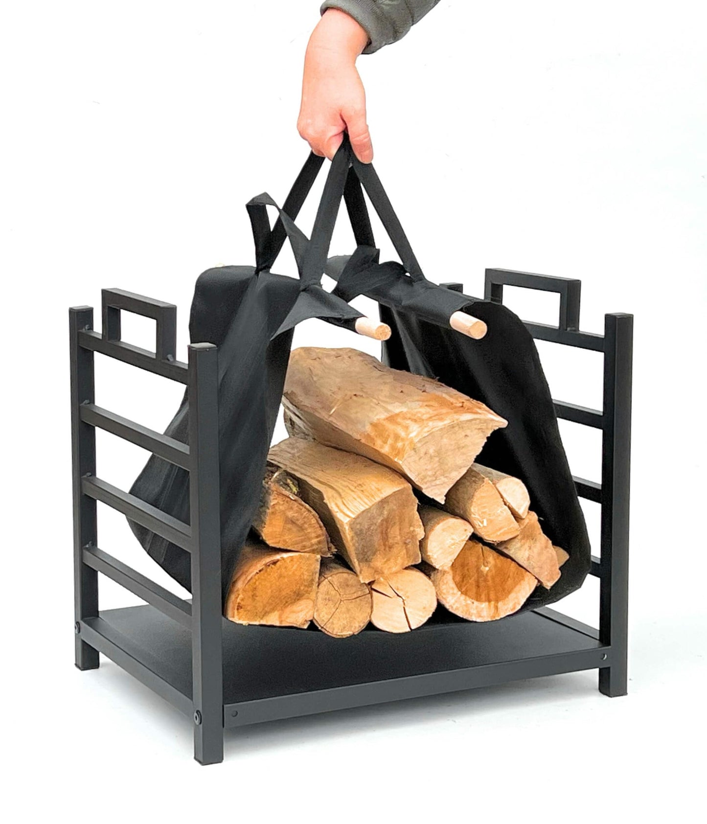 Kaminholzregal mit Tragetasche